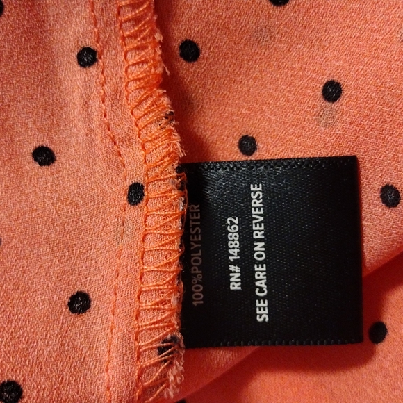 Torrid Coral Polka Dot Georgette Cami EUC - Picture 3 of 5